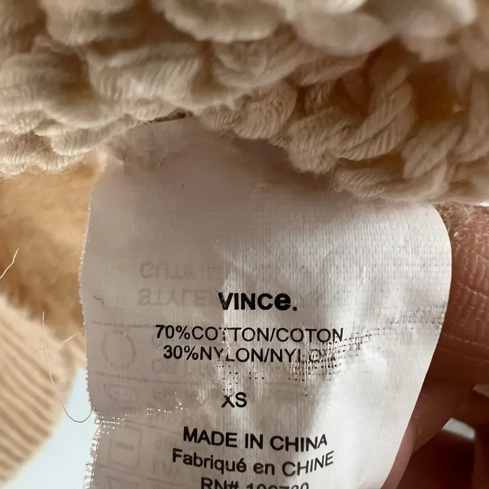 NOT FOR SALE!- Vince Womens Cable Knit Crew Neck Sweater Cream Sz XS - Picture 8 of 10